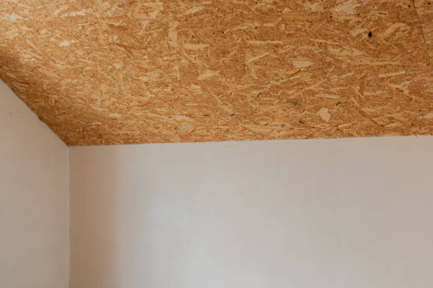 istock Room with an OSB ceiling and unfinished walls is under construction 2199110066