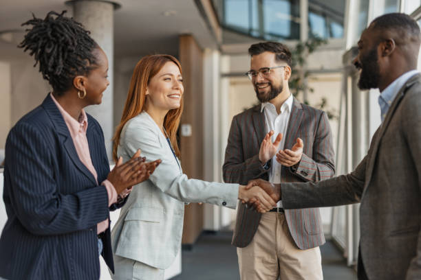 istock Professional Handshake and Smiles in Office Space 2199110076