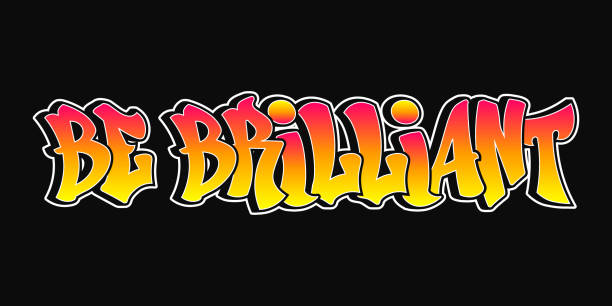 istock The phrase Be brilliant written in graffiti style typography with a vibrant color gradient and a white outline 2199115076
