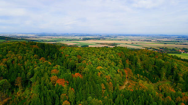 istock autumn landscape view from above hill forest 2199117427
