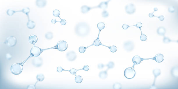 istock Molecules or atoms on light blue background. Concept of biochemical, pharmaceutical, beauty, medical. Science or medical background. Vector 3d illustration 2199131657