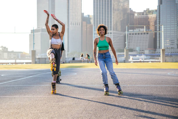 istock Two freestyler on roller skate dancing, performing and training outdoor in New York 2199133793