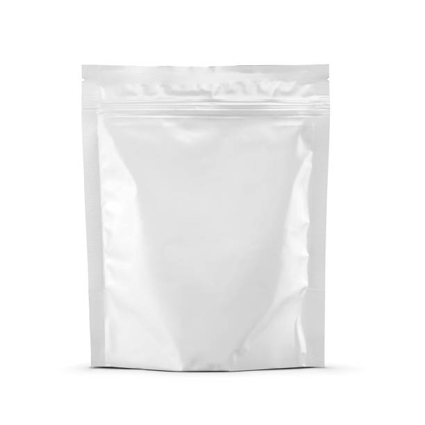 Doypack with resealable zip lock flexible packaging isolated on white