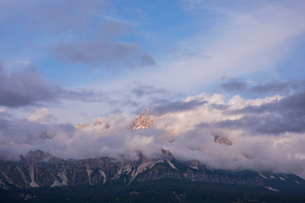 Sunset in Dolomites mountains, Alps, northern Italy. Europe