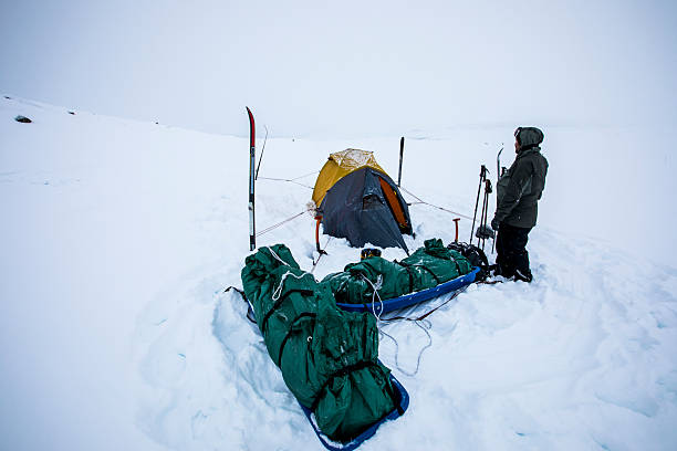 Ski expedition in Dovrefjell National Park, south Norway.