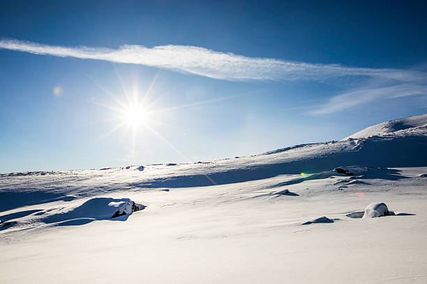 Cold and sunny day in a alpine environment