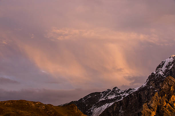 Sunset in Dolomites mountains, Alps, northern Italy. Europe