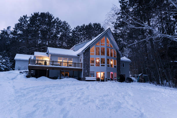 Lake House in winter time