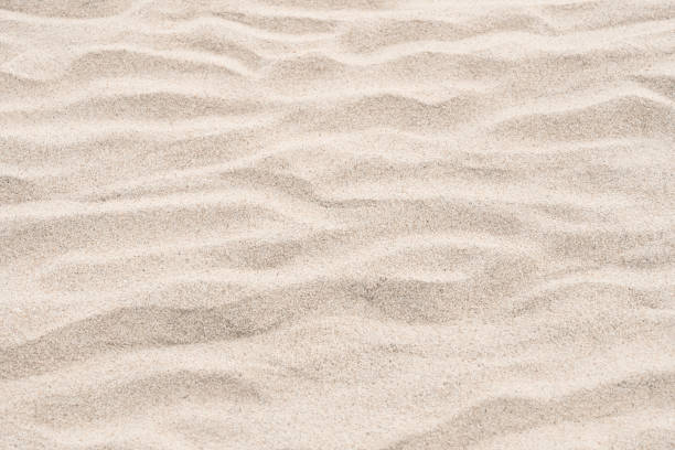 istock Sand beach texture background by the sea,Sand dunes floor with waves pattern for summer vacation travel banner,Nature landscape desert brown sand with light, shadow.Top view natural yellow grain sand 2199139772