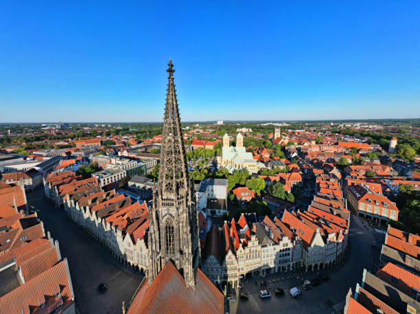 The church in the foreground is St. Lamberti church