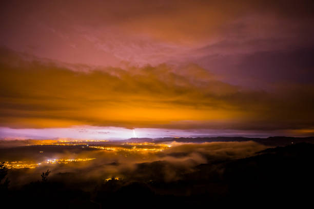 Lightning in Bellmunt, Osona, Barcelona, Spain.