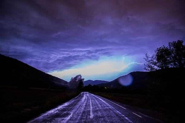 Lightning in Collsacabra, La Garrotxa, Girona, Spain.