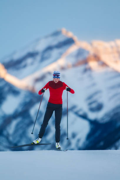 istock Cross-Country Ski Woman Skating Technique 2199150864
