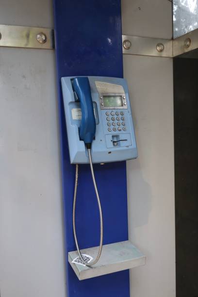 istock Blue public telephone 2199152450
