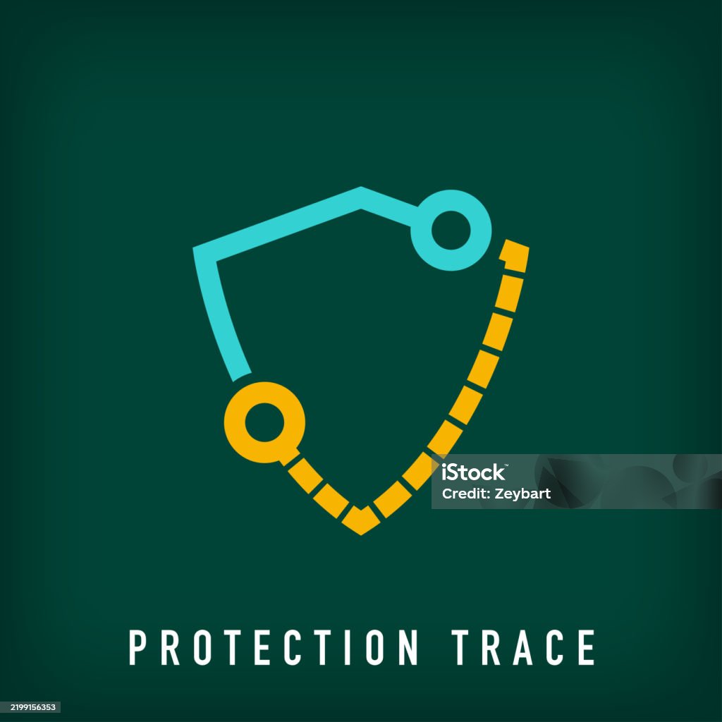 Project Path Security Sign Simple Protection Dashed Line Path Design Stock Illustration - Download ...