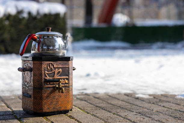 Hot brewed tea in cold weather