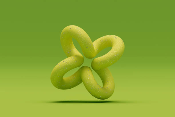 A digitally generated image featuring an abstract organic shape symbolizing sustainability, eco-friendly innovation and green technology. This conceptual design represents the harmony between nature and technology, making it ideal for themes related to renewable energy, environmental protection and sustainable development.