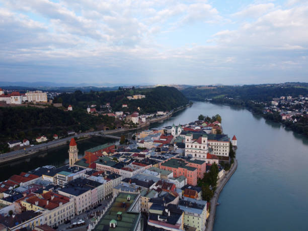 istock Passau, Germany: Aerial view at the Inn and Danube 2199163206
