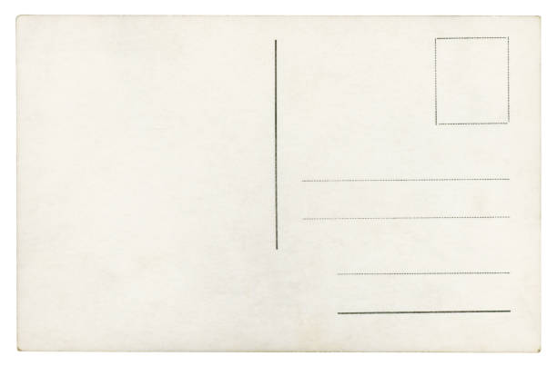 postal vacía aislada sobre fondo blanco - tarjeta postal fotografías e imágenes de stock