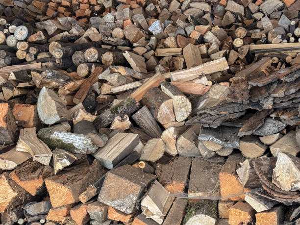 istock Pile of Chopped Firewood in a Rustic Stacked Configuration 2199182044