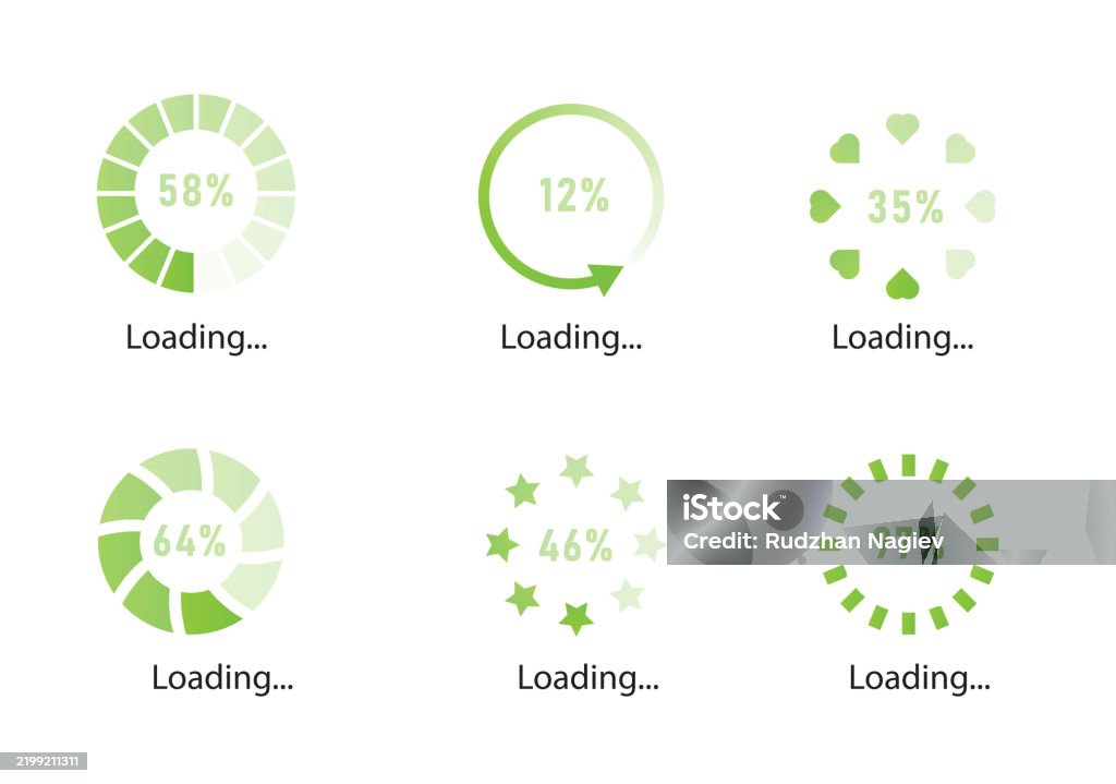 Loading Percentage Indicators Vector Illustration Stock Illustration ...