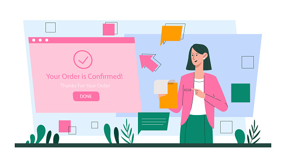 Order Confirmation Screen Concept Vector Illustration Stock ...