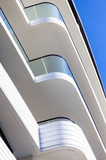 istock Closeup brand new modern apartment building, background with copy space 2199212296