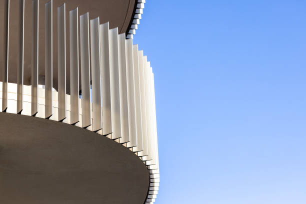 istock Closeup top part of modern townhouse, background with copy space 2199219009