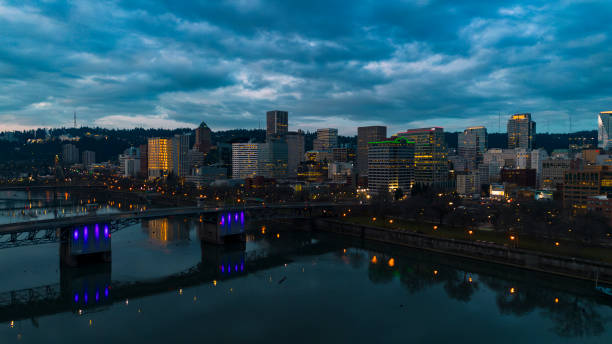 istock Portland Skyline Drone Photo 2 2199221167