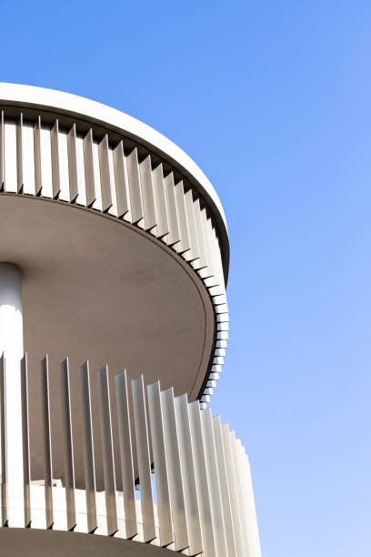istock Closeup top part of modern townhouse, background with copy space 2199229054