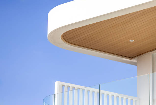 istock Closeup top part of modern new house, background with copy space 2199232010