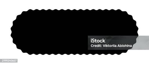 Oval Rectangle Shape With Wavy Edges Rectangular Form With Scalloped ...