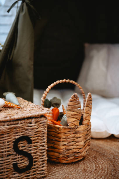 istock Cozy woven baskets filled with seasonal vegetables in a rustic setting 2199248990