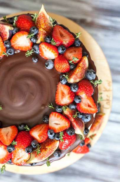 istock Sweet berry cake for a holiday 2199254028