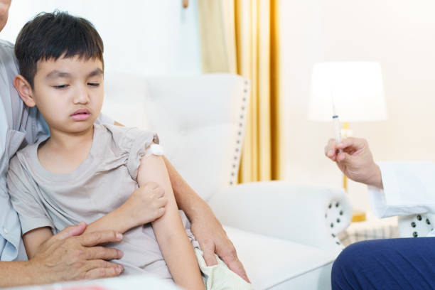 istock A boy got a vaccinated in hospital. 2199268683