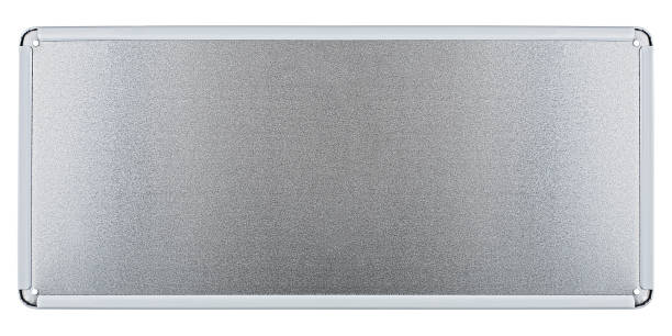 istock Blank aluminum plate isolated on a white background. Aluminum sign. 2199273264