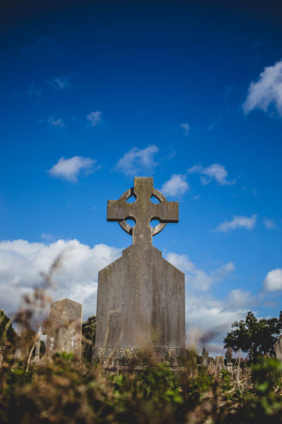 Block Cross On Child's Gravestone.