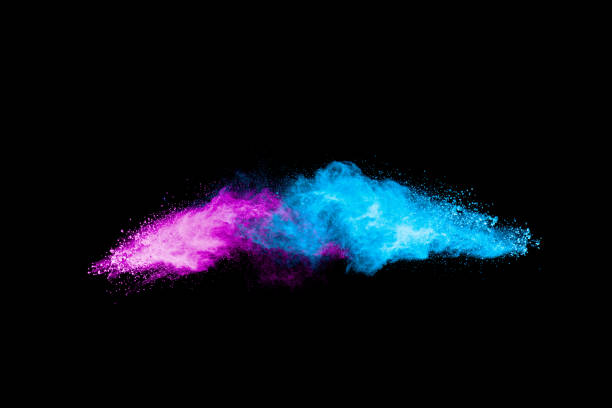 istock Colorful powder explosion of blue and pink sparks. 2199294081