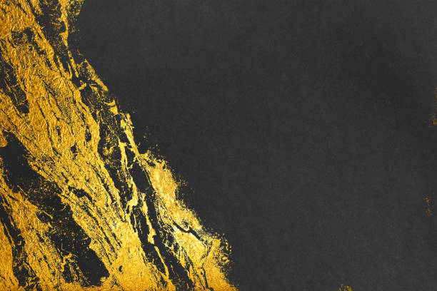 istock A luxurious background material featuring black washi paper with gold abstract patterns 2199294683