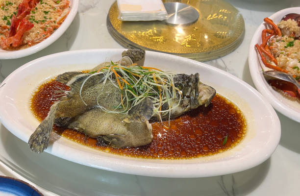 istock Steamed snakehead fish with soy sauce 2199294787