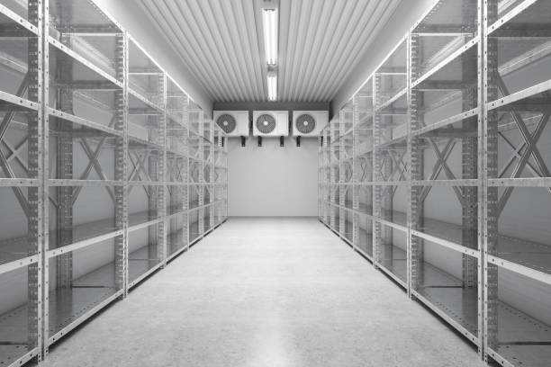 istock Empty Refrigeration Chamber For Foods, Meats, Fruits Or Vegetables 2199294908
