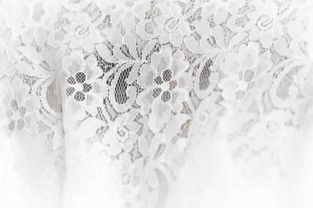 Detail of a white wedding dress