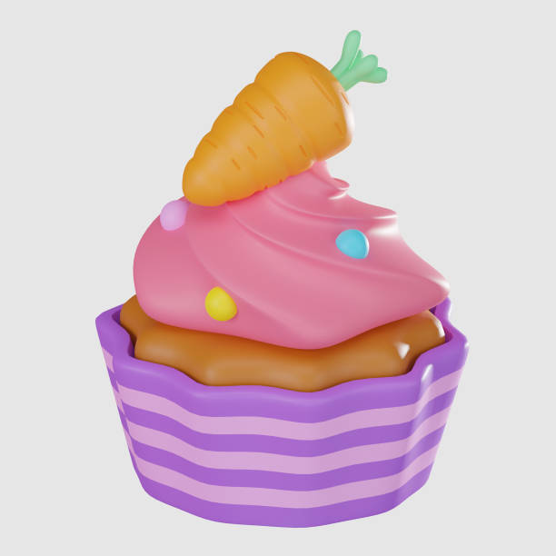 Typical bakery sigh with plate on white background.Decorated with sugar sprinkles.