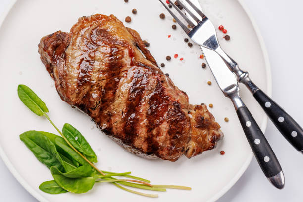istock A perfectly cooked striploin steak with a juicy, tender texture 2199307273