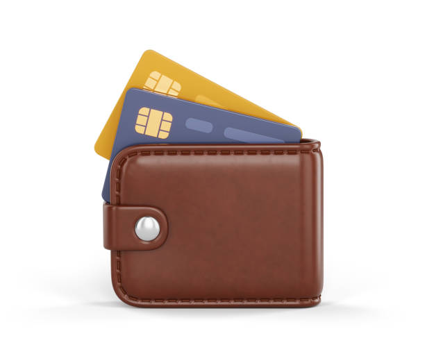 istock Wallet icon - Wallet and credit cards 3d icon - 3d rendering 2199310527