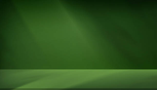 ilustrații de stoc cu fundal verde cu lumină, umbră pe podea pentru paștebanner, camera de studio de primăvară lasă umbră gradient neclar pe perete și podium afișaj pentru sf. patrick, ziua lui patrick, vector summer fundal produs prezent - fotografie de studio