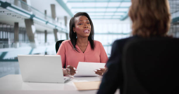 istock African American woman interviews for job 2199326563