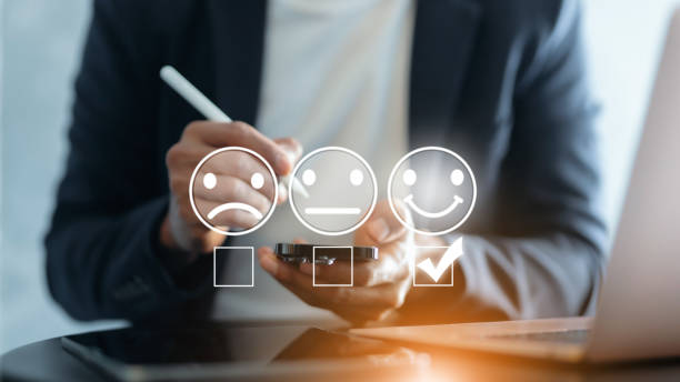 istock User give rating to service experience on online application for Customer review satisfaction feedback survey concept. 2199329678