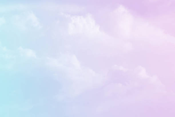 istock Sky pastel purple pink blue with white cloud. 2199331069