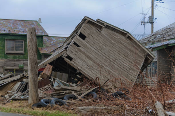 istock Decaying abandoned house Ruins. Japan 2199337344